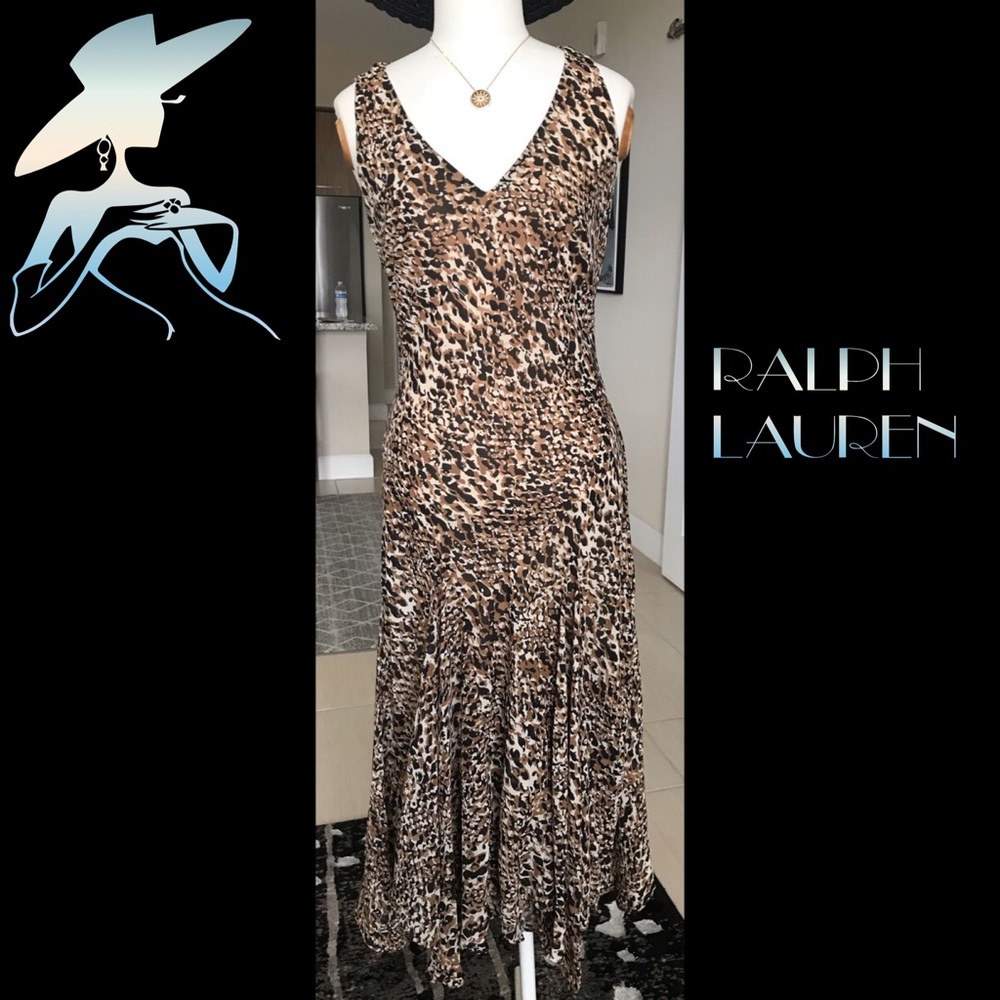 Gorgeous Leopard Print Dress by Ralph Lauren Sz 4